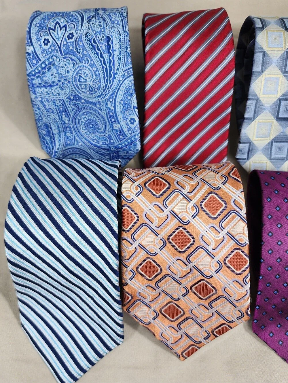 Men’s Silk Neckties Lot Excellent Condition Geoffrey Beene Chaps Jones New York
